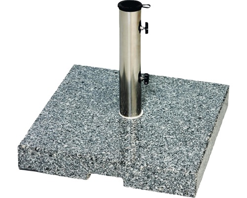 Support de parasol en granit avec tube en acier inoxydable