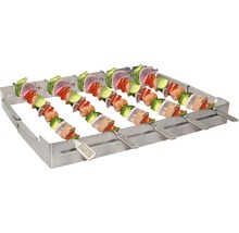 Edelstahl Grillspießhalter mit Gemüse- und Fleischspießen