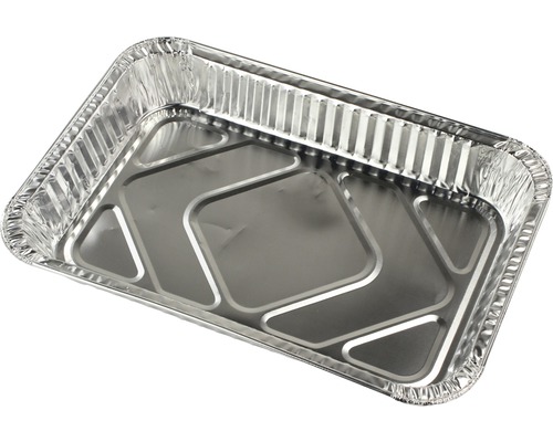 Égouttoir barquette à barbecue en aluminium TENNEKER 31,5 x 21,5 x 4 cm 10 pces. Plat rectangulaire en aluminium