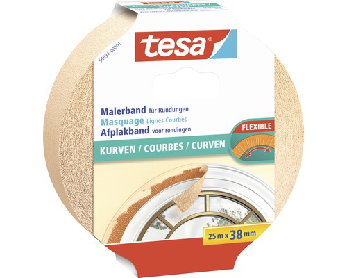 Ruban pour peintres tesa® pour courbes 25 m x 38 mm