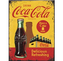 Dekomagnet Coca-Cola In Bottles Yellow 8x6 cm