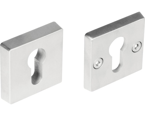 Rosace de protection carrée acier inoxydable pour cylindre profilé hxl 5/54 mm 1 paire Deux rosaces de trou de serrure en métal