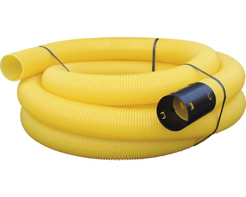 Tuyau de drainage jaune non fendu DN 100 mm L = 10 m Tuyau de drainage jaune avec manchon