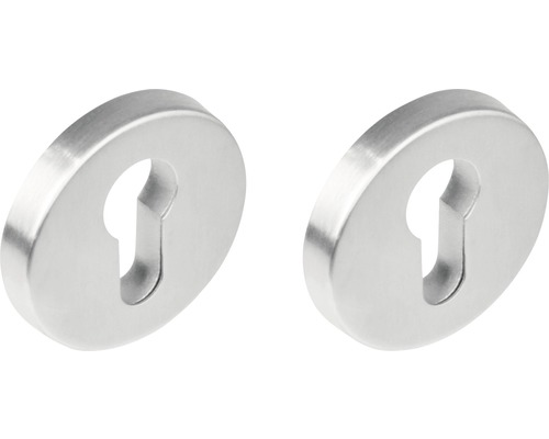 Rosace de protection ronde acier inoxydable anti-effraction pour cylindre profilé Ø 55 mm 1 paire Rosace de protection ronde acier inoxydable anti-effraction pour cylindre profilé Ø 55 mm 1 paire