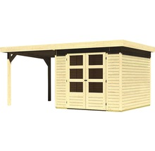 Gartenhaus Karibu Kodiak 3,5 mit Schleppdach 2,25 m 508 x 262 cm natur