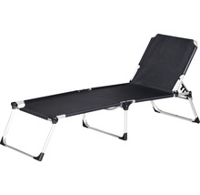 Chaise longue noire avec cadre en aluminium