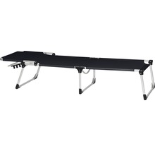 Lit de camp avec têtière réglable et structure en aluminium