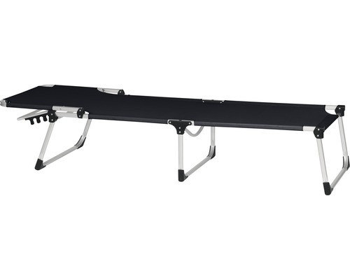 Lit de camp avec têtière réglable et structure en aluminium