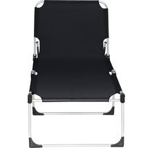 Chaise longue noire avec cadre couleur argent