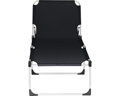 Chaise longue noire avec cadre couleur argent