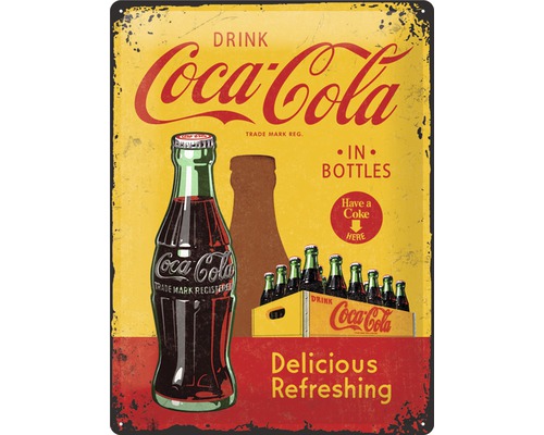 Plaque en métal Coca-Cola Bottles 30x40 cm