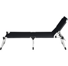 Chaise longue de plage avec structure en aluminium et revêtement en tissu