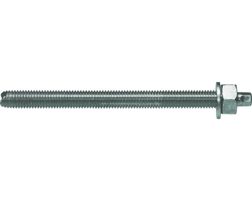 Upat Ankerstange Asta M10x130 mm galv. verzinkt 10 Stück Bolzenanker mit Gewinde, Mutter und Unterlegscheibe