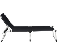 Chaise longue noire avec cadre en aluminium pour le jardin