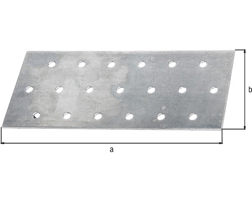 Lochblech mit mehreren Löchern und Maßangaben