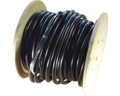 Câble électrique noir sur bobine en bois