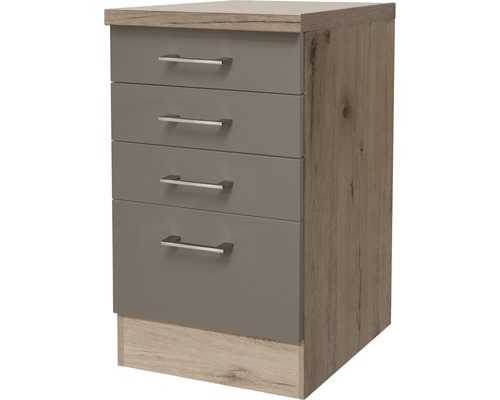 Flex Well Auszugunterschrank Riva BxTxH 50x60x86 cm quarzit cubanit matt zerlegt