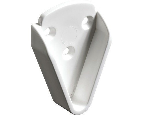 Support pour barre de penderie plastique blanc, en forme de coin, 2 pièces