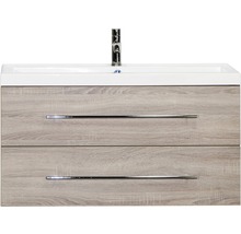 Waschtischunterschrank mit zwei Schubladen und Aufsatzwaschbecken