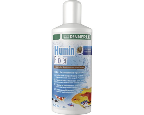 Traitement d’eau tropicale DENNERLE Elixir Humin 250 ml Dennerle Humin Elixir pour favoriser la santé des habitants de l''aquarium, flacon de 250 ml.