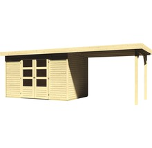 Gartenhaus Karibu Kodiak 4 mit Schleppdach 2,75 m 609 x 238 cm natur