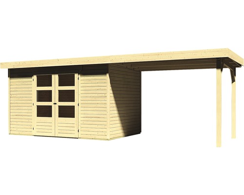 Holzgartenhaus mit Vordach und Doppeltür