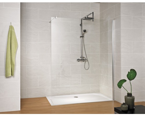 Paroi de douche à l'italienne M6 Schulte MasterClass largeur 90 cm verre transparent couleur du profilé chrome