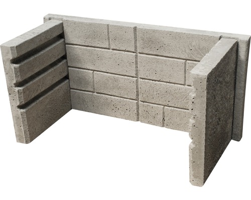 Insert de cheminée Buschbeck en 3 parties 66 x 29 x 32 cm béton gris