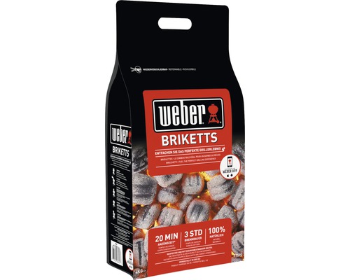 Briquettes Weber 4 kg pouvoir calorifique env. 26,18 MJ/kg