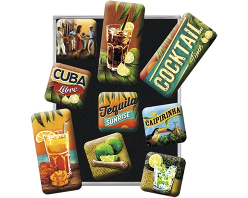 Tableau magnétique avec motifs de cocktails