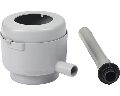 Graue Ablaufgarnitur für Spüle