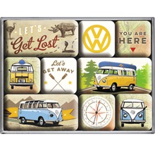 Dekomagnet VW-Bulli Let`s Get Lost 9-er Set