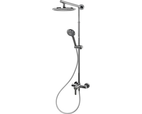 Colonne de douche avec mitigeur Schulte Classic plus pomme haute extra-plate rond chrome D962031