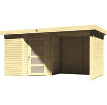 Gartenhaus Karibu Anvik 3 mit Schleppdach, Rück- und Seitenwand 467 x 238 cm natur