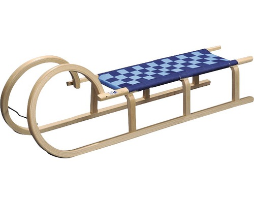Luge en bois Hörner avec sangle 110x33x22,5 cm Luge en bois avec siège