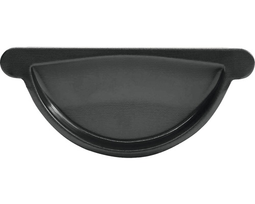Fond de gouttière PRECIT acier semi-circulaire gris anthracite RAL 7016 DN 125 mm Embout de gouttière en plastique