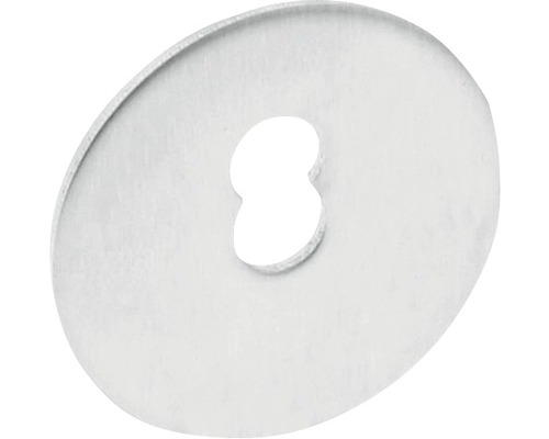 Unterlegscheibe Rosette für Stoßgriff Edelstahl gebürstet/matt ØxH 40/2 mm 1 Stück Scheibe mit Schlüssellochform