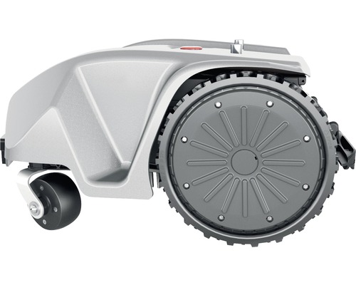 Vue détaillée des roues du robot de tonte