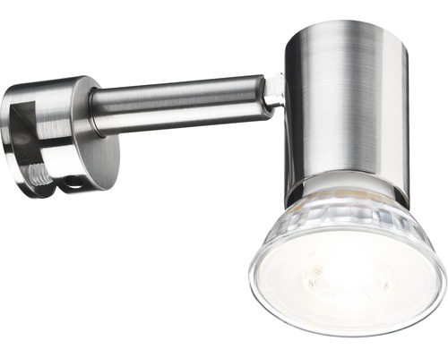 Éclairage de miroir LED IP23 5,3W 345 lm 2700 K blanc chaud Galeria Spot fer/brossé 230V H 60 mm