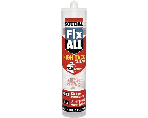 Colle de montage Soudal Fix ALL High Tack Clear transparent 305 g