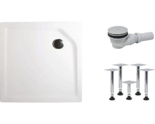 Kit complet receveur de douche SCHULTE Extra-flach 80 x 80 x 3.5 cm blanc alpin lisse D20080 04 Kit complet receveur de douche SCHULTE Extra-flach 80 x 80 x 3.5 cm blanc alpin lisse D20080 04