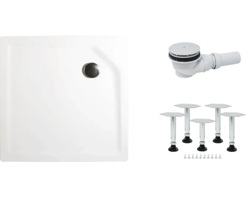 Kit complet receveur de douche SCHULTE Extra-flach 90 x 90 x 3.5 cm blanc alpin lisse D20090 04 Kit complet receveur de douche SCHULTE Extra-flach 90 x 90 x 3.5 cm blanc alpin lisse D20090 04