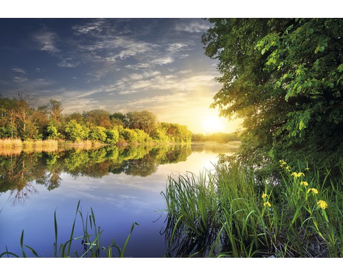 Papier peint panoramique intissé 18393 River at the Sunset 350 x 260cm 7 pces 350 x 260 cm