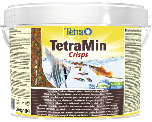 Bâtonnets de nourriture TetraMin Pro Crisps 10 l Tetra TetraMin Crisps nourriture pour poissons en seau, 2000 grammes
