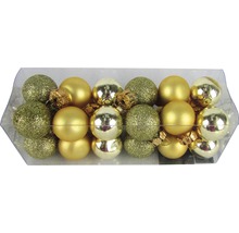 Boules de Noël dans un emballage transparent