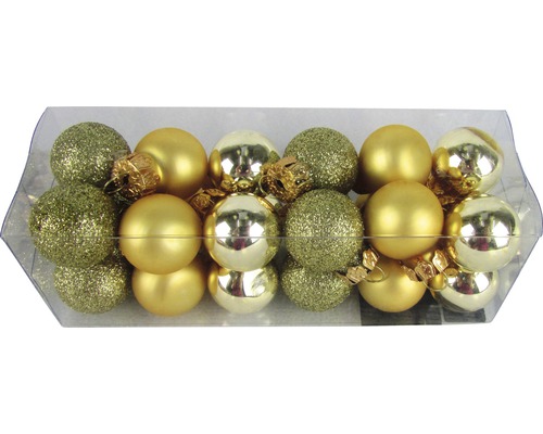 Boules de Noël en verre Ø 2 cm 24 pièces or