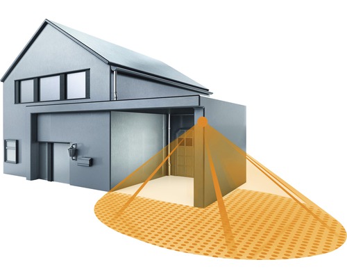 Maison avec détecteur de mouvement et zone de détection