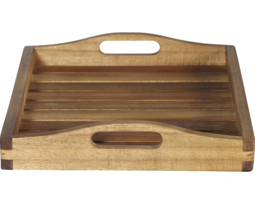 Plateau en bois avec poignées