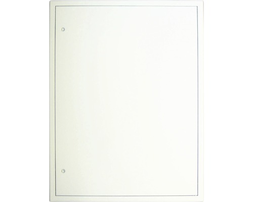 Porte de révision Softline tôle d'acier zinguée blanc RAL 9016 avec fermeture à clé carrée verrouillable encastrée et cadre en 4 parties 60 x 80 cm