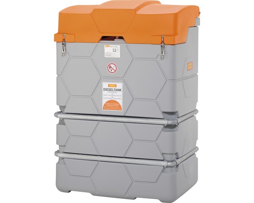 Installation de réservoir fixe pour diesel CEMO 1000 L avec pompe électrique Cube Réservoir de diesel en plastique
